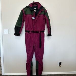 The north face mens Vinatge ultrex extreme gear ski suit burgundy green L large